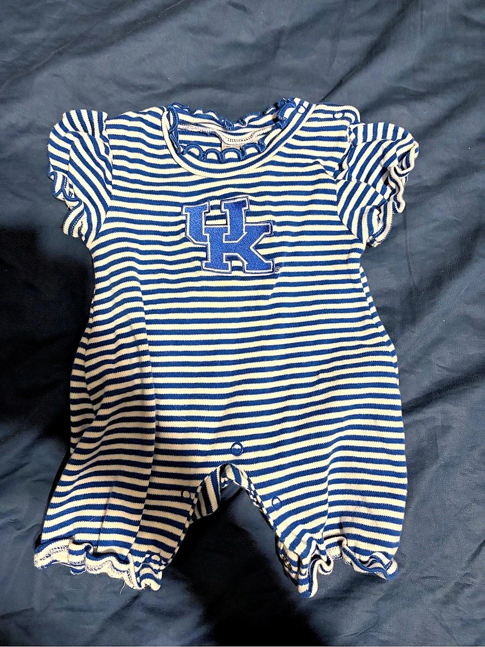 Colosseum Baby Blue & White Striped Romper Size 6-9 months